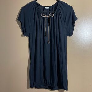 Lascana Soft Black Women’s Top Size 8/10 short sleeve with bow detail